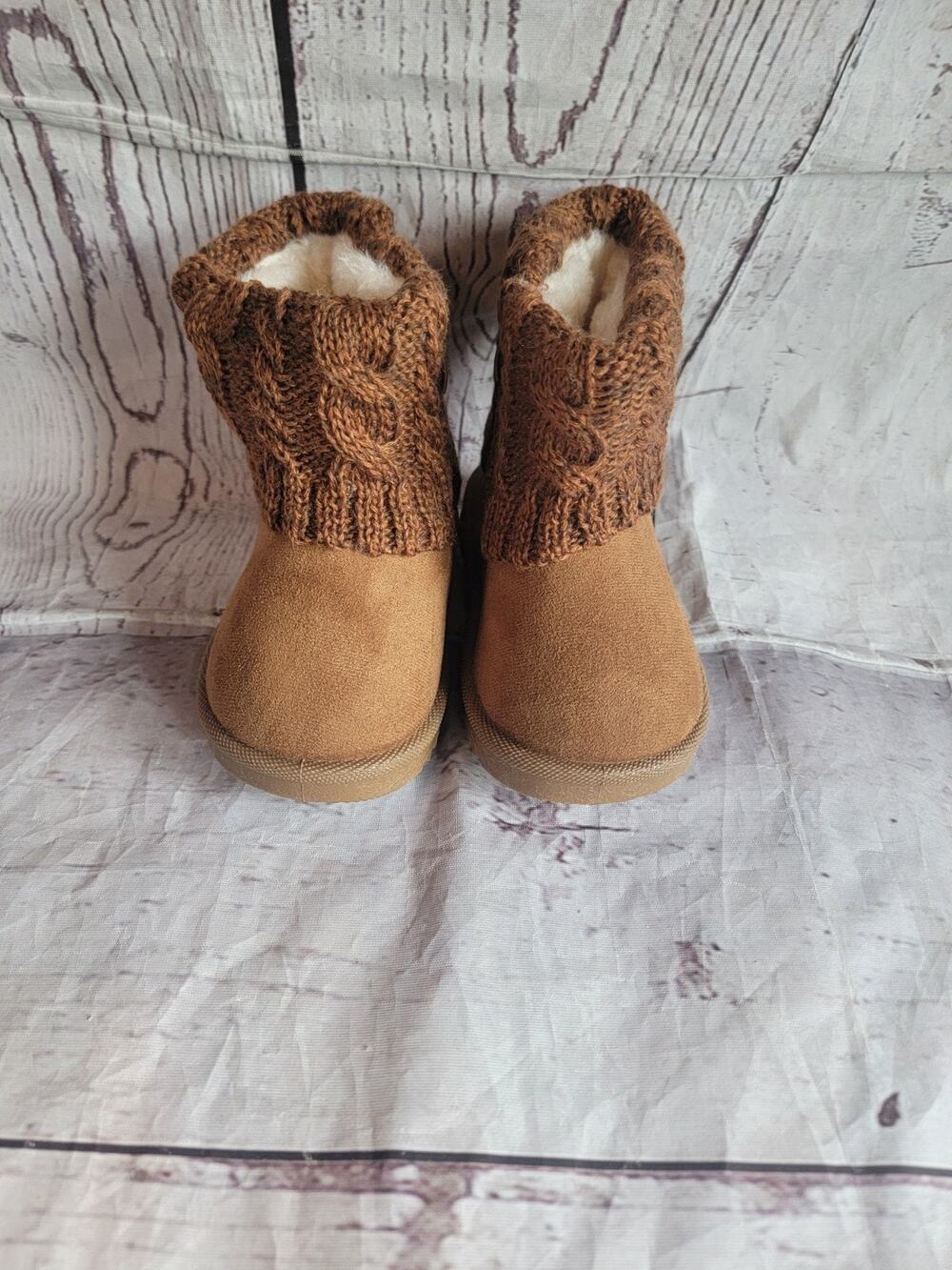 Warm Baby Girl Toddler Infant Winter Ankle Zipper Boots Brown Shoes New Size 6